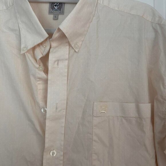 Cinch Cream Striped Dot Western Button-Down – Rodeocore Cowboy Vintage Large - Picture 5 of 6